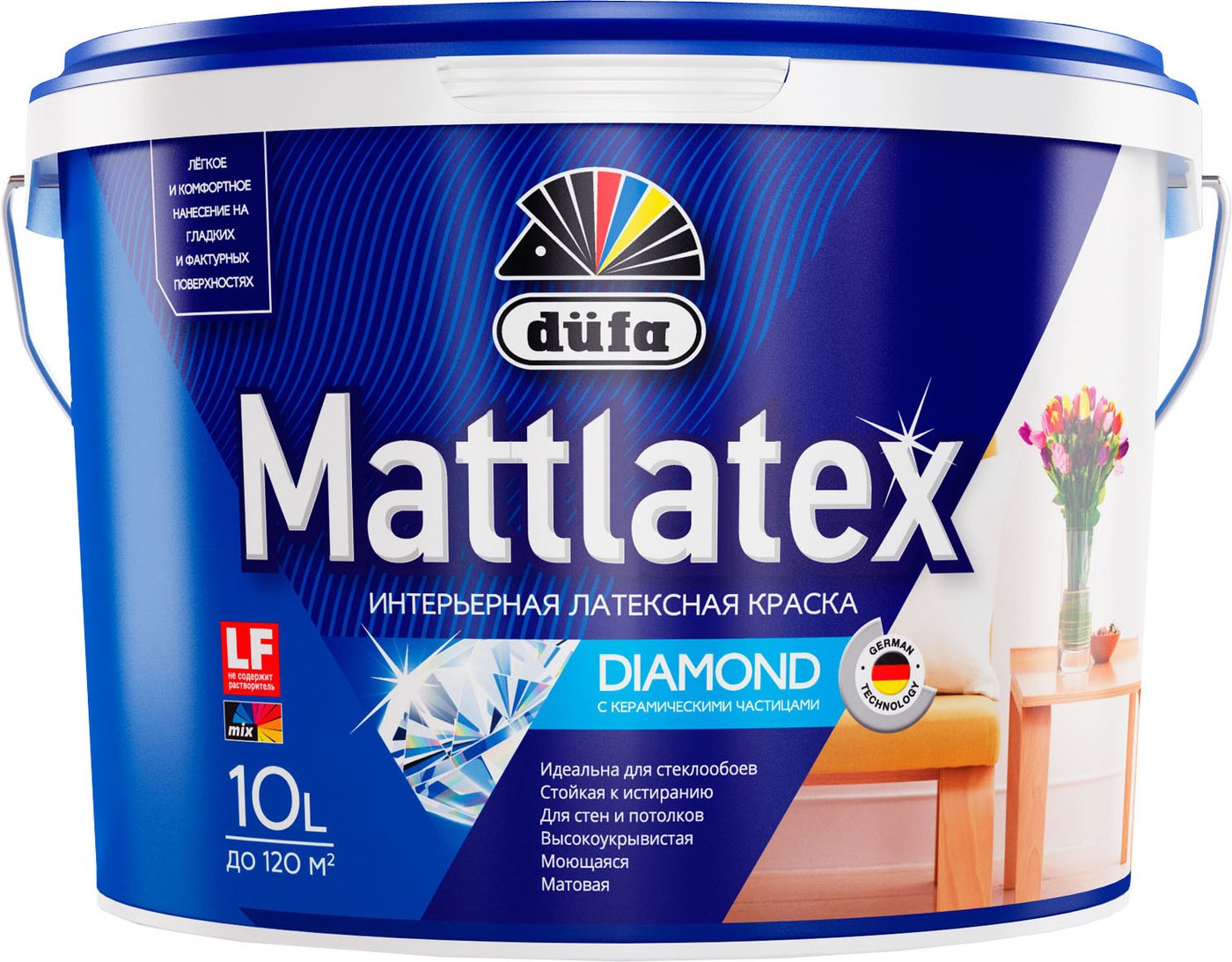 

Краска Dufa ВД Mattlatex RD100 (9 л, белый)