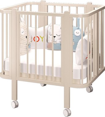 Кроватка-трансформер MLK Оливия, колеса (слоновая кость)