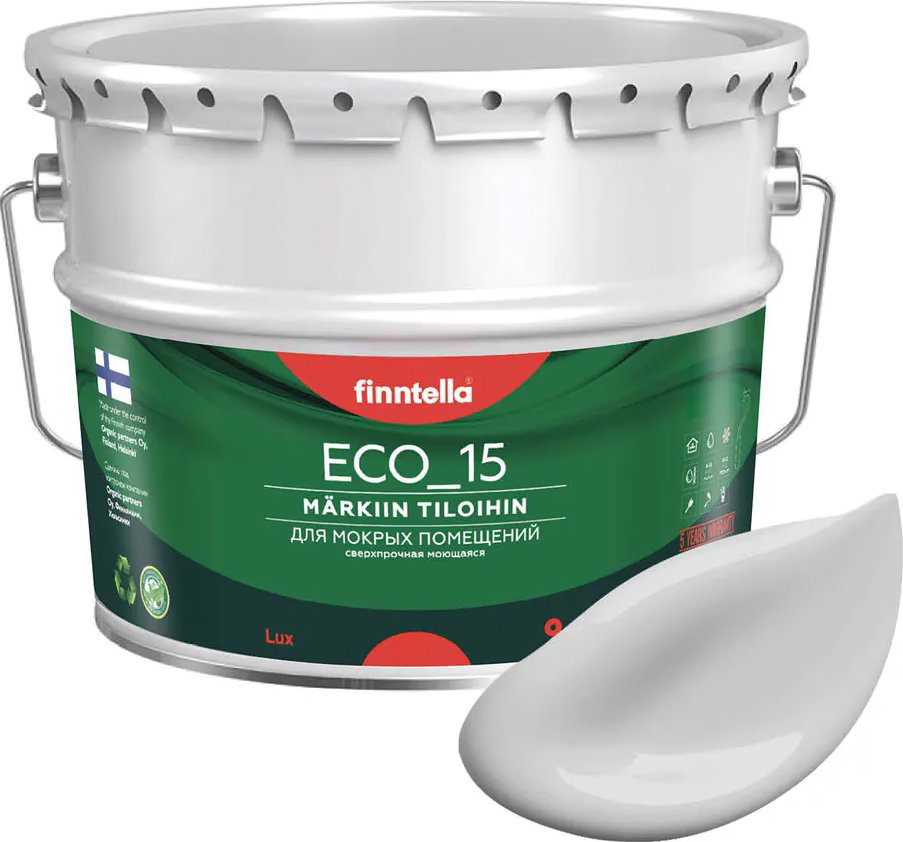 

Краска Finntella Eco 15 Tuhka F-10-1-9-FL063 9 л (светло-серый)
