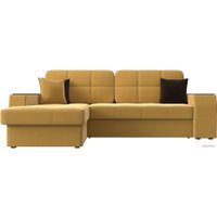 Угловой диван Лига диванов Брюссель левый 110655L (микровельвет желтый)