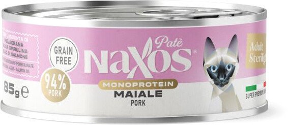 Консервированный корм для кошек Naxos Sterilight Монопротеин свинина 85 г
