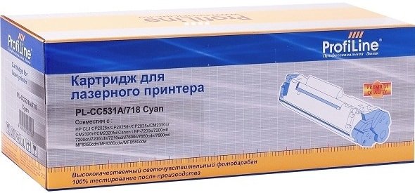 

Картридж ProfiLine PL-CC531A/718-C (аналог HP CC531A, Canon 718C)