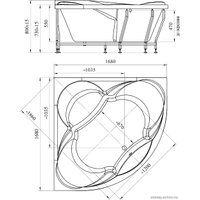 Ванна Radomir Филадельфия 168x168 1-01-4-0-1-042К (сифон бронза)