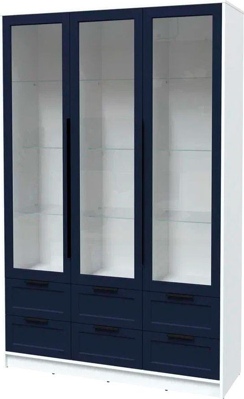 

Шкаф-витрина Интерлиния Концепт Тренд КТ-ШВ3 (белый платинум/индиго)