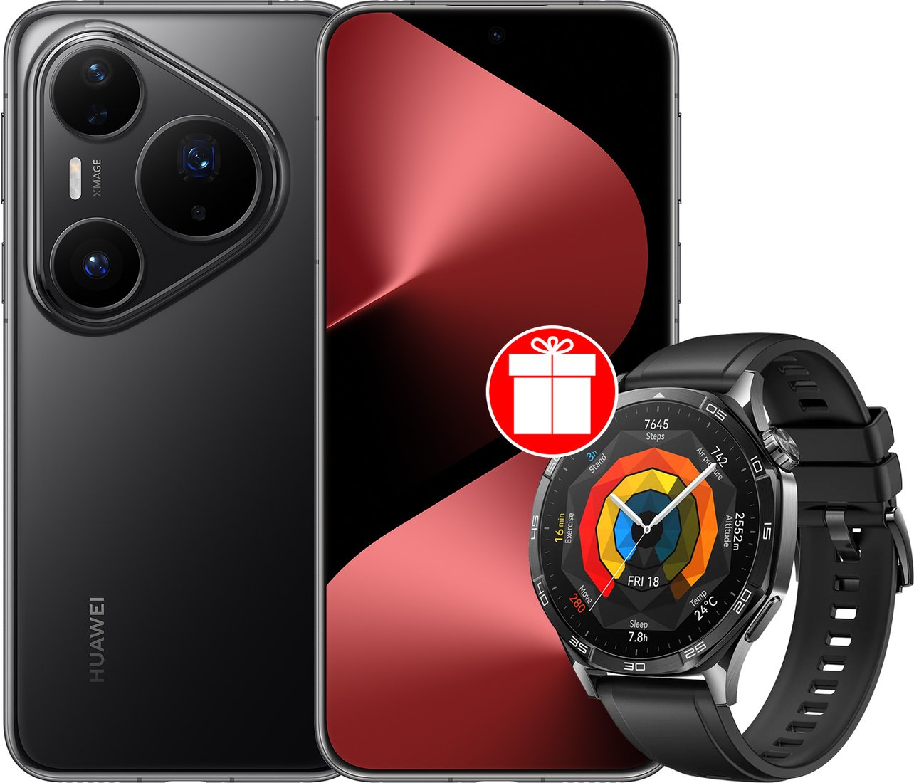 

Телефон Huawei Pura 80 Pro LMR-LX9 12GB/512GB (черный) + умные часы Huawei Watch GT 5 по акции