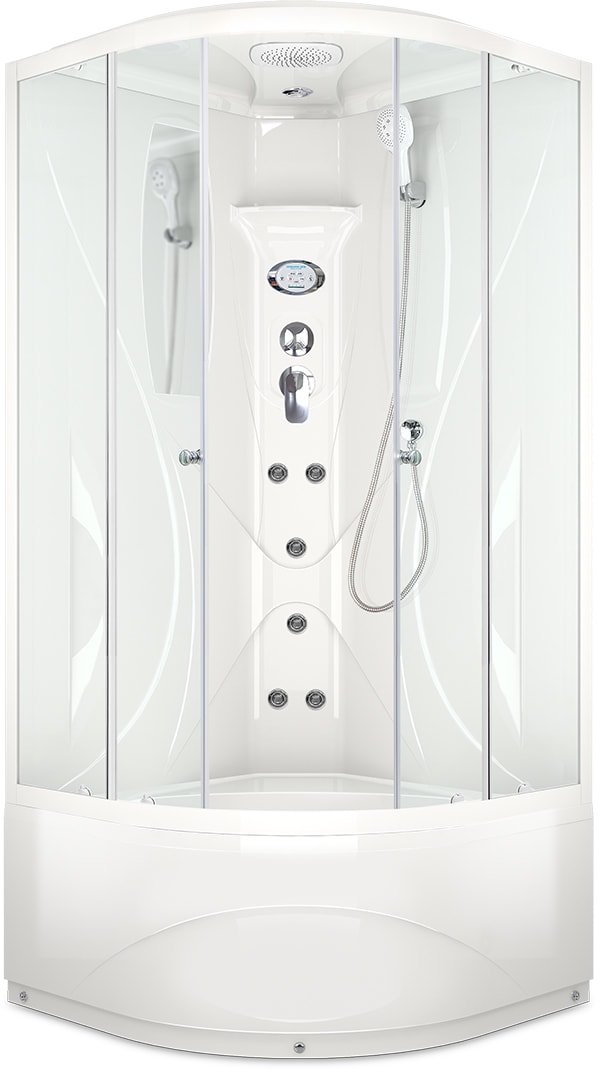 

Душевая кабина Domani-Spa Elegance 90x90 High с гидромассажем (прозрачное стекло/белые)