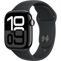 Умные часы Apple Watch Series 10 42 мм (алюминиевый корпус, черный/черный, спортивный силиконовый ремешок M/L)