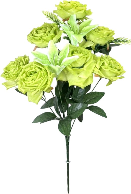 

Искусственный букет KlrBy Роза и лилия с добавками СН36зел