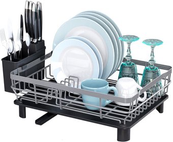 Сушилка для посуды Happy Home HH-047 (серый/черный)