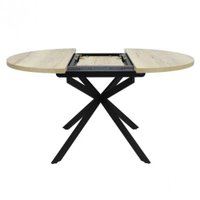 Кухонный стол Виста Парма 100x100/135 (дуб натуральный/муар черный)