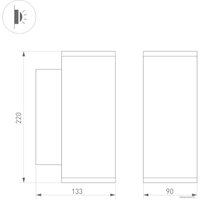 Уличный настенный светильник Arlight LGD-FORMA-WALL-TWIN-R90-2x12W Warm3000 037252