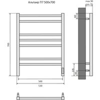 Полотенцесушитель Aquatek Альтаир П7 500x700 (Quick Touch)