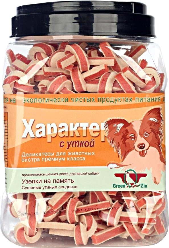 

Лакомство для собак GreenQZin Характер узелки на память 750 г