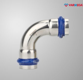 Фитинг Varmega Угольник 90° двухраструбный Inox Press 35x35 VM710003535