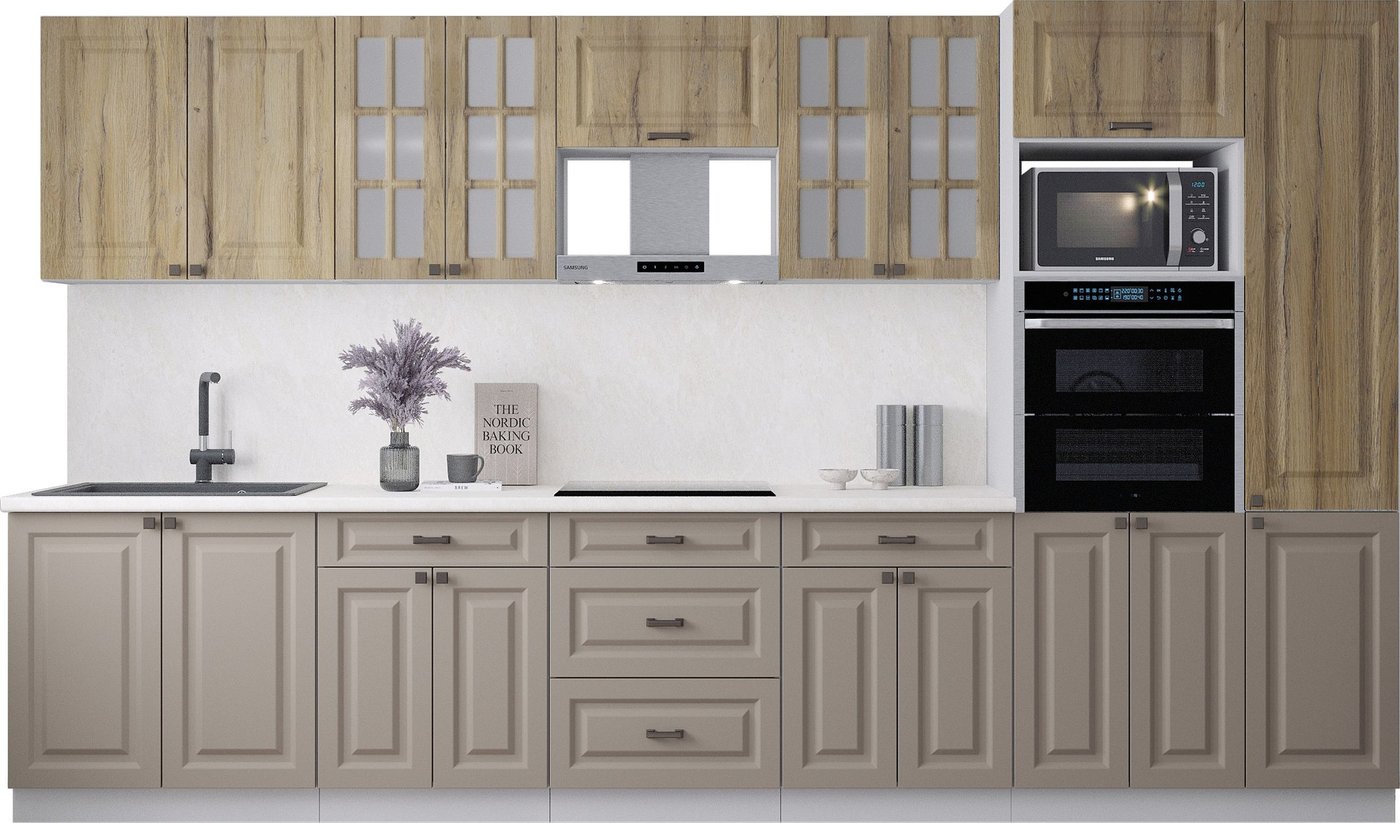 

Готовая кухня Интерлиния Мила Деко 3.6 (луна/дуб вотан/опал светлый)