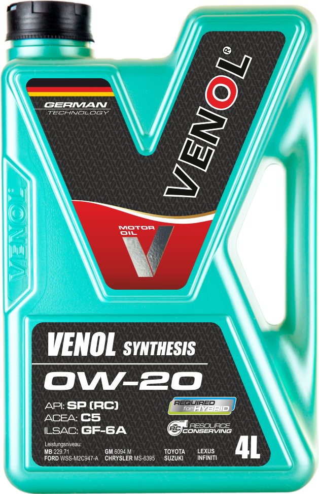 

Моторное масло Venol Synthesis 0W-20 SP (RC) C5 GF-6A 4л