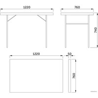 Стол AksHome 122x76x74 69989 (белый)