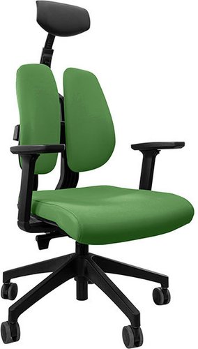Офисное кресло Duorest D200-B (черный пластик/ткань зеленый)