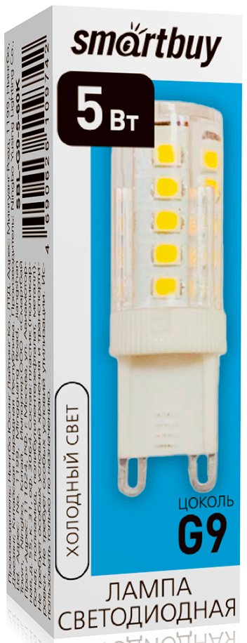 

Светодиодная лампочка SmartBuy G9 5Вт 6000К SBL-G9-5-60K