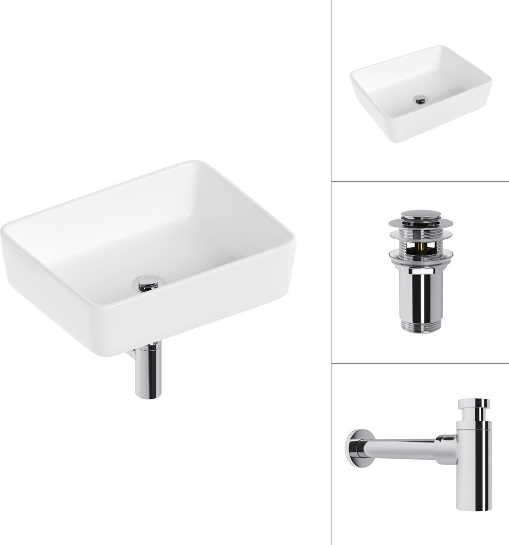 Умывальник Lauter 21674 + клапан 21190CH + сифон 21635CH (хром)