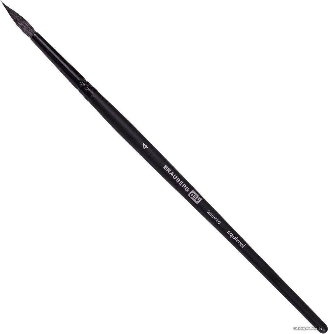 Кисть для рисования BRAUBERG Art Classic Белка 4 200910 (круглая, короткая ручка)