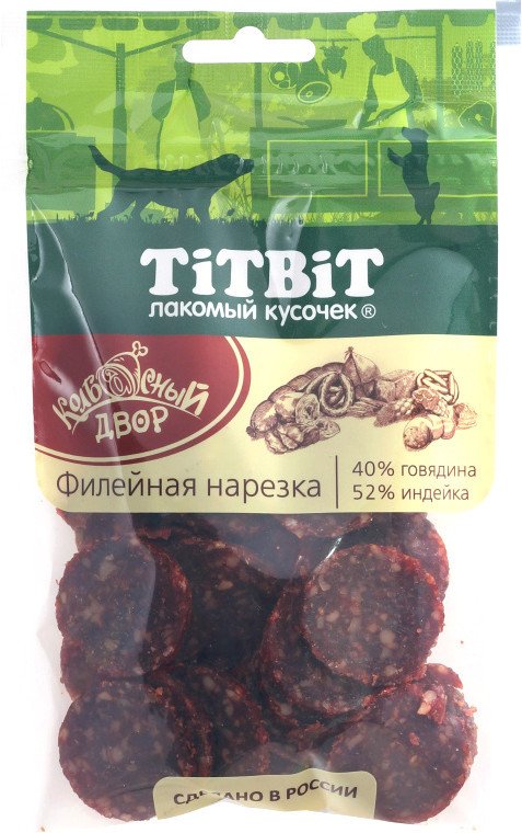 

Лакомство для собак TiTBiT Нарезка филейная Колбасный двор 80 г