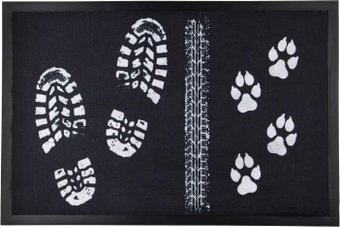 Придверный коврик Venera Home Следы ПВХ 60x90 (черный)