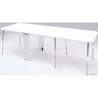 Стол-книга Stoloff Мечта 2280x850 (белый, опоры складные, углы закругленные с роликами и ручками)