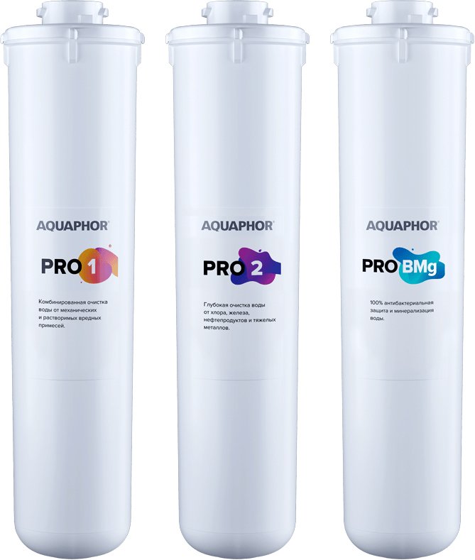 

Комплект картриджей АКВАФОР для DWM-102S Pro и DWM-202S Pro (без мембраны)