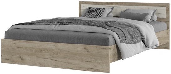 Кровать Стендмебель Гармония 120x200 (дуб крафт серый/дуб крафт белый КР-609)