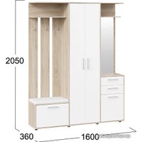 Стенка Трия Витра тип 2 (дуб сонома/белый ясень)