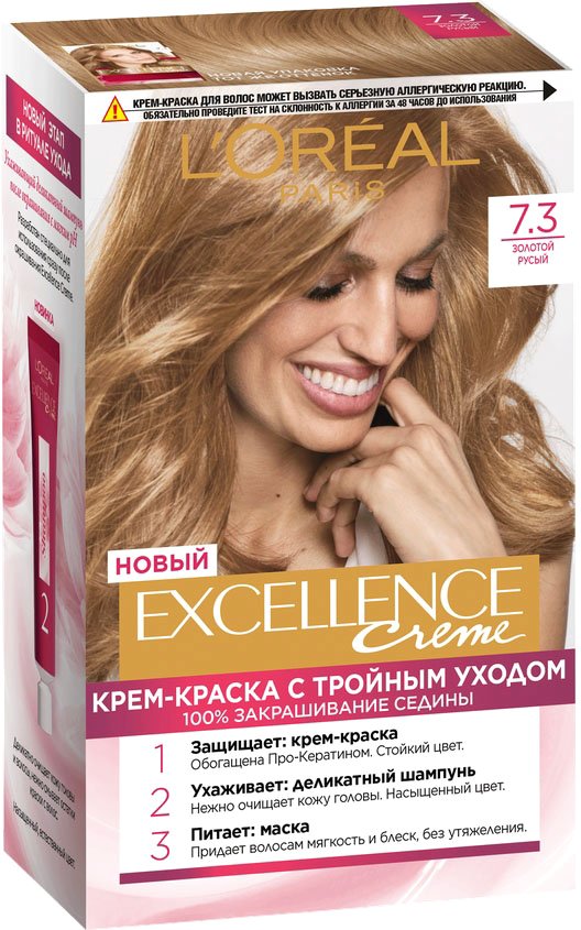

Крем-краска для волос L'Oreal Excellence 7.3 золотой русый