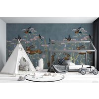 Фотообои ФабрикаФресок Зайцы в цветах Афреска 565270 (500x270)