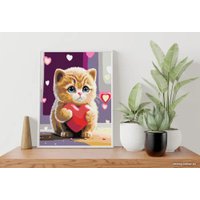 Картина по номерам PaintLine Котенок с сердечком 2037650518683