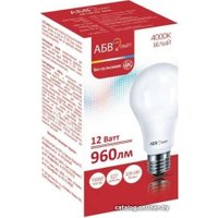 Светодиодная лампочка АБВ LED лайт Standart A60 12W E27 4000К