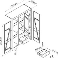 Шкаф распашной Диприз Мадейра Д.70071.1 (серый)