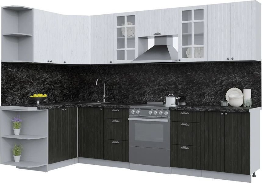 

Готовая кухня Интерлиния Берес 1.5x3.0 левая (дуб полярный/дуб английский/кастилло темный)