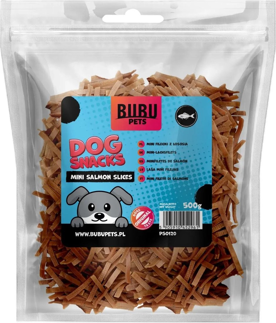 

Лакомство для собак Bubu Pets Мини кусочки лосося PS0120 (500 г)