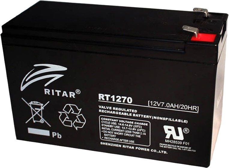 

Аккумулятор для ИБП Ritar RT1270A (12В/7 А·ч)