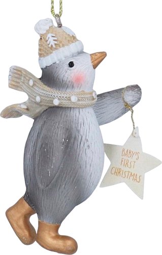 Елочная игрушка Gisela Graham Baby's First Christmas Пингвин со звездой 10625_1