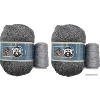 Набор пряжи для вязания ХоббиБум Пух норки 803 50 г 340 м (серый меланж)