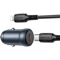 Автомобильное зарядное Borofone BZ32 Lightning (серый)