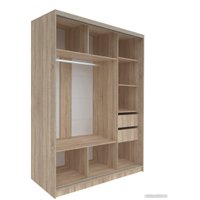 Шкаф-купе Евва 176 SH.05 АЭП ШК.3 03 (дуб сонома/зеркало/дуб шато)