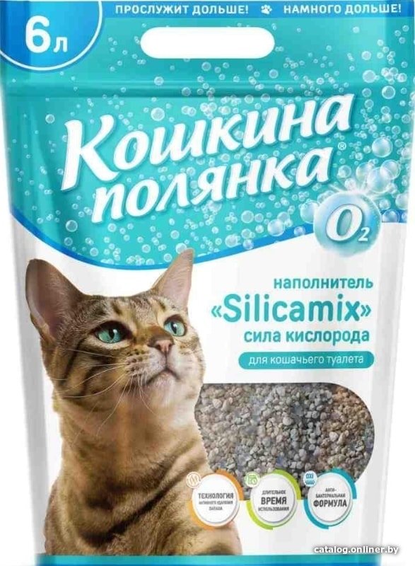 Наполнитель для туалета Кошкина Полянка Сила кислорода 6 л