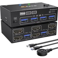 KVM переключатель USBTOP 2х2 HDMI 2.0 4K60Гц USB3.0
