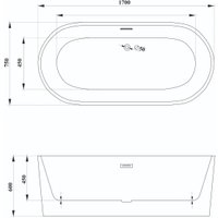 Ванна Cerutti Spa SKYE170MW СТ10514 1700x750x600