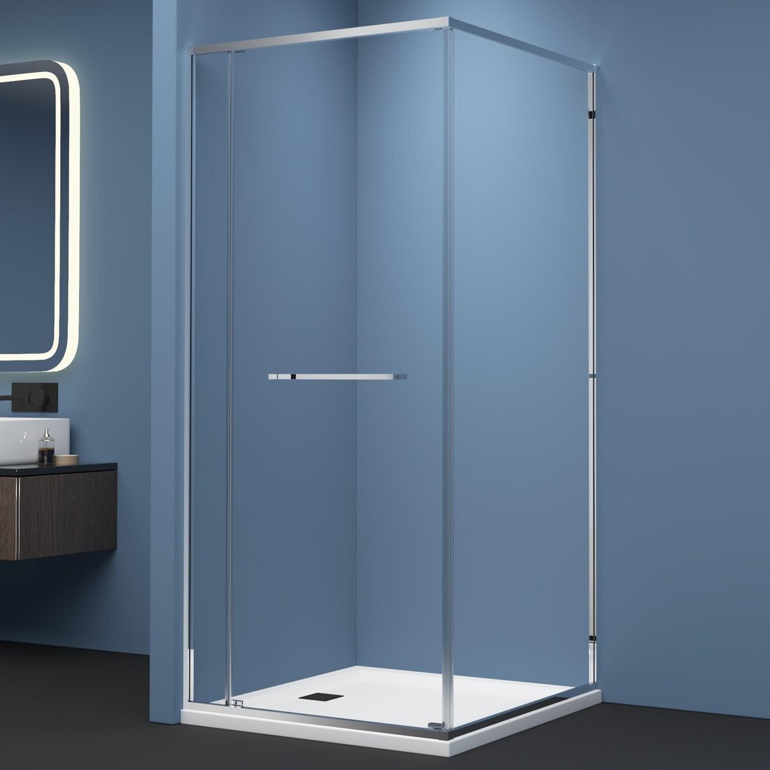 Душевой уголок Aquabath Polo AB-10HL-900-2000 (90x90, хром/прозрачное стекло)