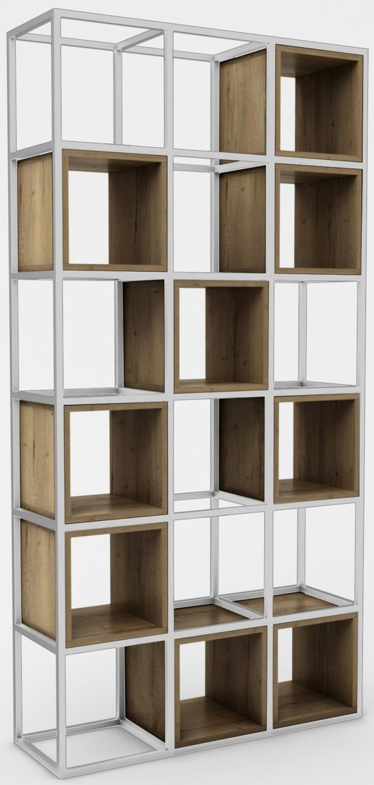 

Стеллаж Hype Mebel Грос 105x175 (белый/дуб галифакс олово)