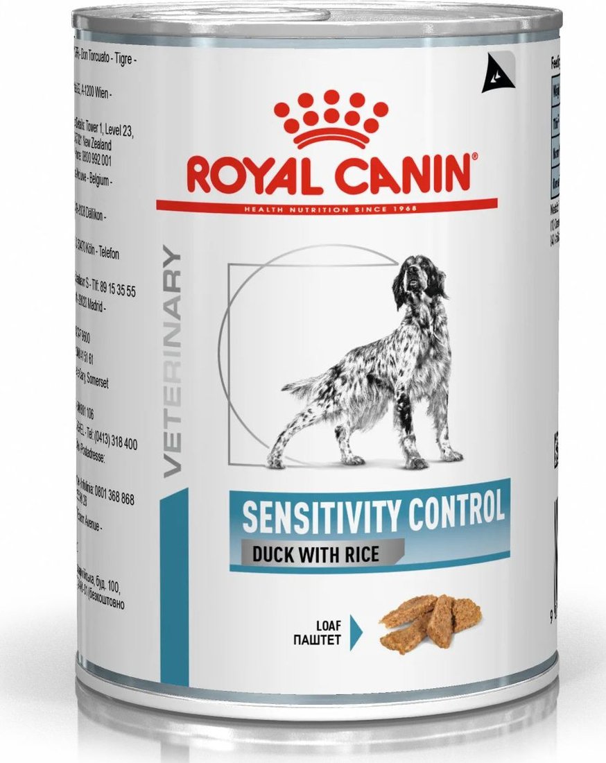 Консервированный корм для собак Royal Canin Sensitivity утка и рис 410 г