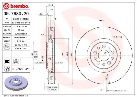 

Brembo 09768021